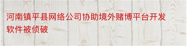河南镇平县网络公司协助境外赌博平台开发软件被侦破