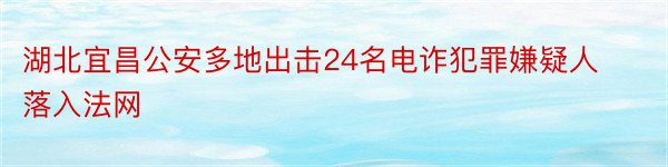 湖北宜昌公安多地出击24名电诈犯罪嫌疑人落入法网